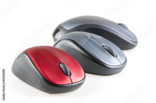 Fototapeta computer mouse devices isolated on white horizontal