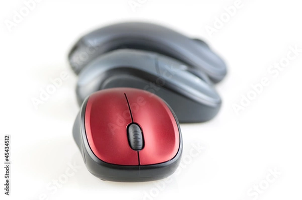 Fototapeta computer mouse devices isolated on white horizontal