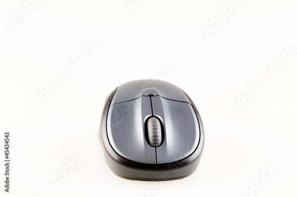 Fototapeta computer mouse isolated on white grey horizontal