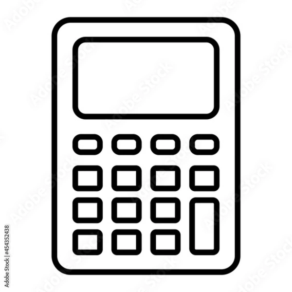 Fototapeta Calculator Vector Outline Icon Isolated On White Background