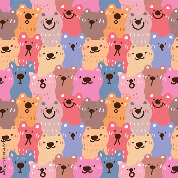 Fototapeta Seamless Pattern of Cartoon Bear Design