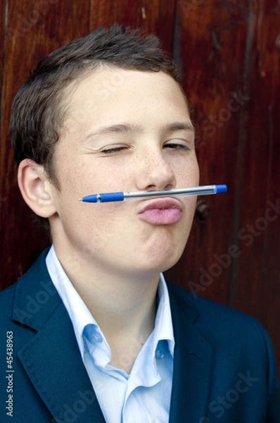 Obraz парень с ручкой