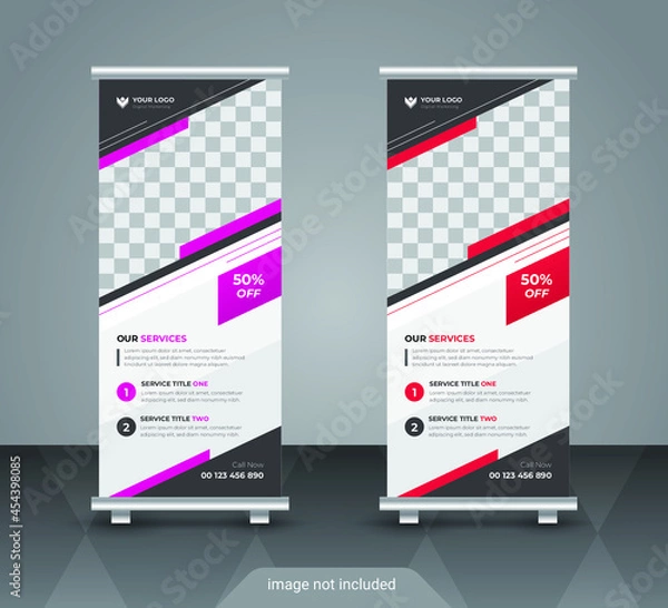 Obraz Corporate business roll up or stand banner template with abstract design
