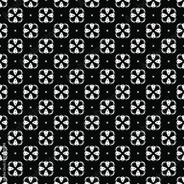Fototapeta Black and white surface pattern texture. Bw ornamental graphic design. Mosaic ornaments. Pattern template. Vector illustration.