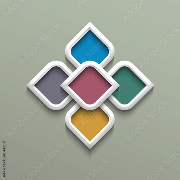 Fototapeta 3d color pattern in arabic style