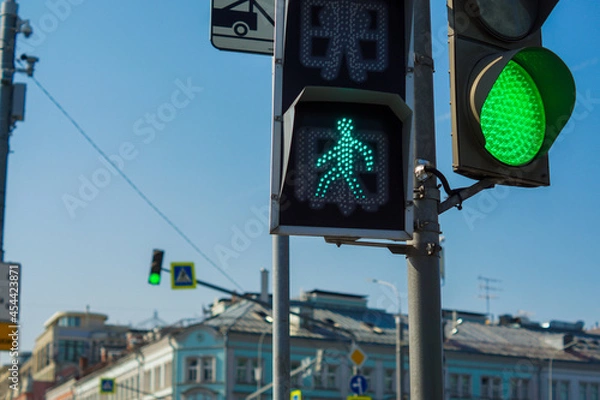 Obraz green traffic light