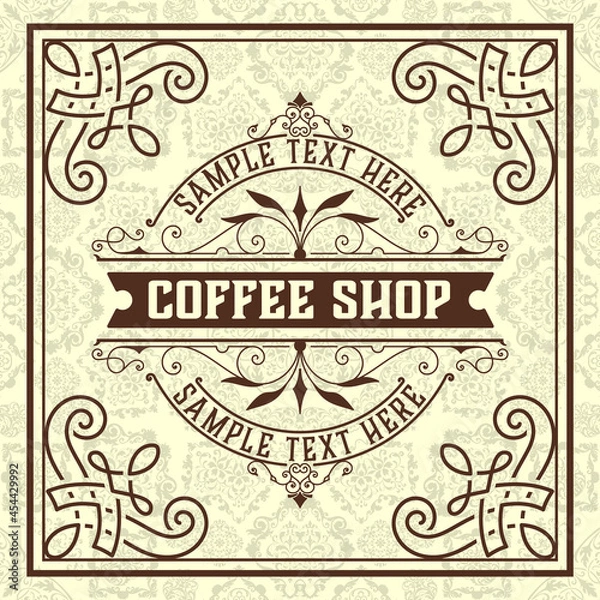Fototapeta Vector, Coffee Shop label for cafe business