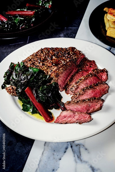 Fototapeta Everything Bagel Steak Swiss Chard