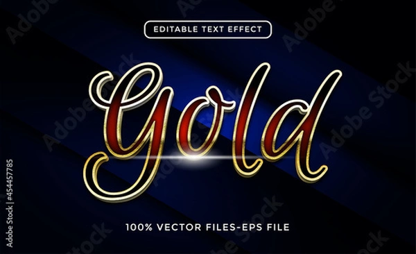 Obraz Gold editable text effect premium vector