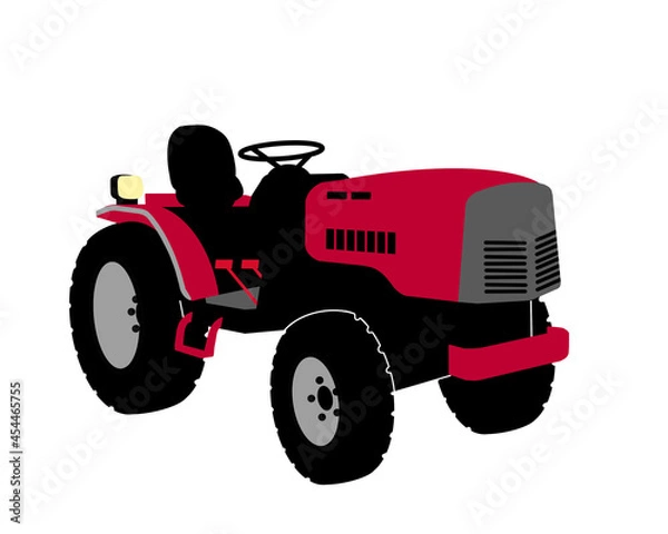 Fototapeta field tractor for agriculture and farming. farmer vehicle illustration on white background 