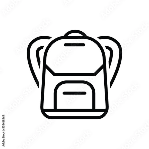 Fototapeta Black line icon for school backpack