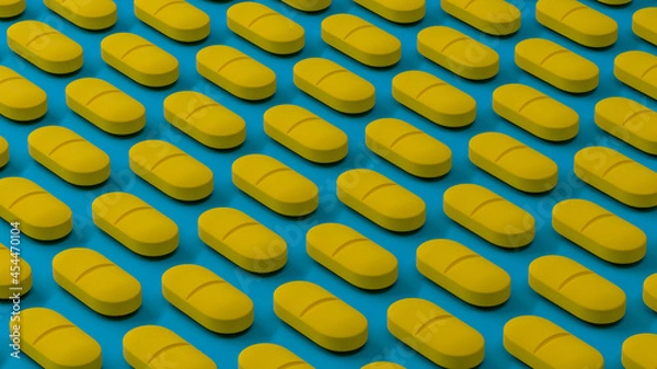 Fototapeta pile of colorful pills and tabs 3d rendering,conceptual image.