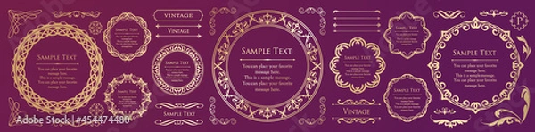 Fototapeta エレガントなフレームデザイン。アンティークな装飾デザイン。高級感のあるデザインマテリアル