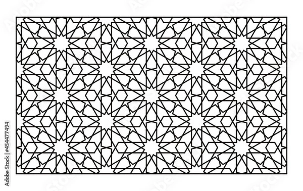 Obraz Laser Cutting Template. Decorative Lattice. Middle Eastern Geometric Pattern.