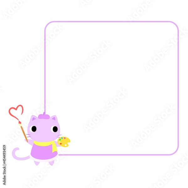 Fototapeta 秋のネコアイコン　フレーム付