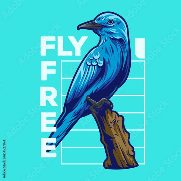 Obraz blue bird geometry vector illustration