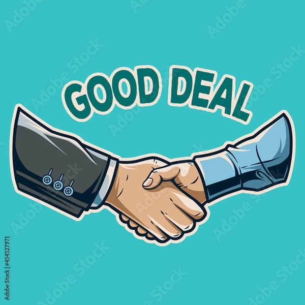 Obraz good deal shake hand vector illustration design