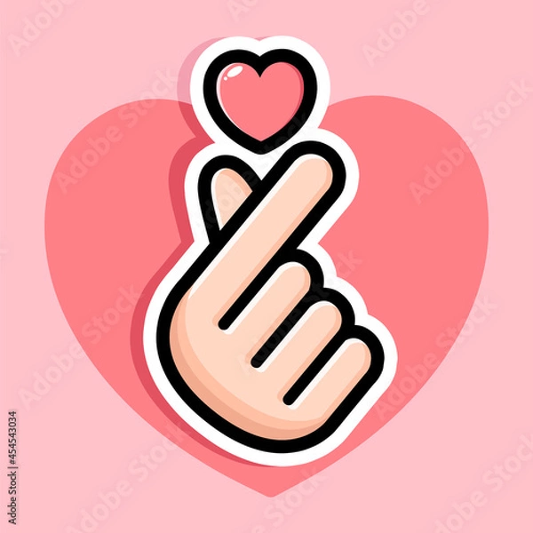 Fototapeta korean love finger vector design