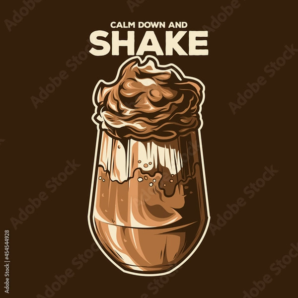 Obraz milk shake chocolate vector illustration design