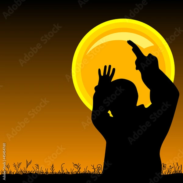 Obraz man on the moonlight vector