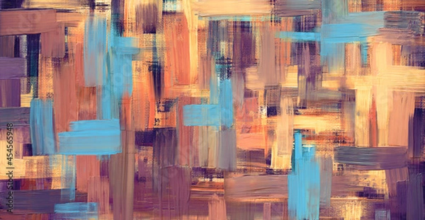 Fototapeta Purple paint strokes, artwork, oil painting on canvas. Acrylic art, artistic texture. Abstract grungy background