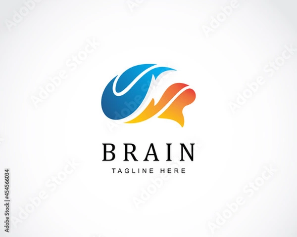 Fototapeta brain logo creative color modern power brain smart design concept