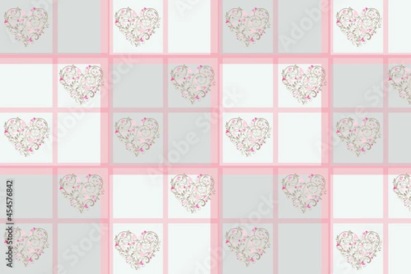 Fototapeta seamless pattern with hearts, background in hearts