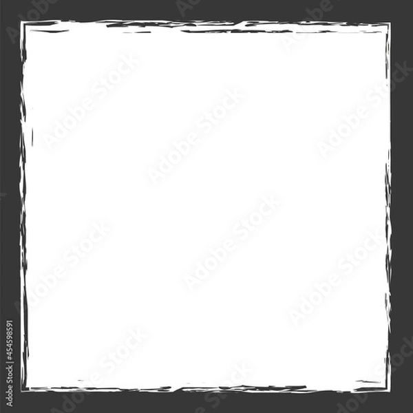 Fototapeta brush painted ink stamp frame with white place for your design element	