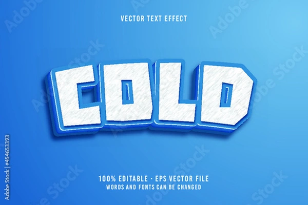Fototapeta Cold text, editable font effect