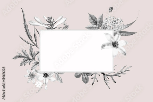 Fototapeta Blank floral frame design vector