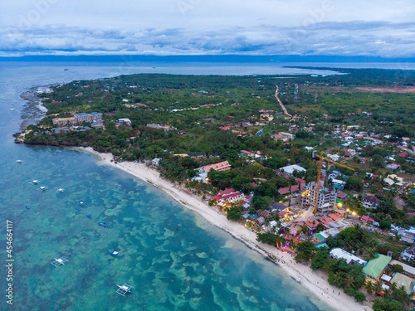 Obraz フィリピン、ビサヤ地方、ボホール州、パングラオ島をドローンで撮影した空撮写真 Drone aerial view of Panglao Island, Bohol, Visayas, Philippines. 