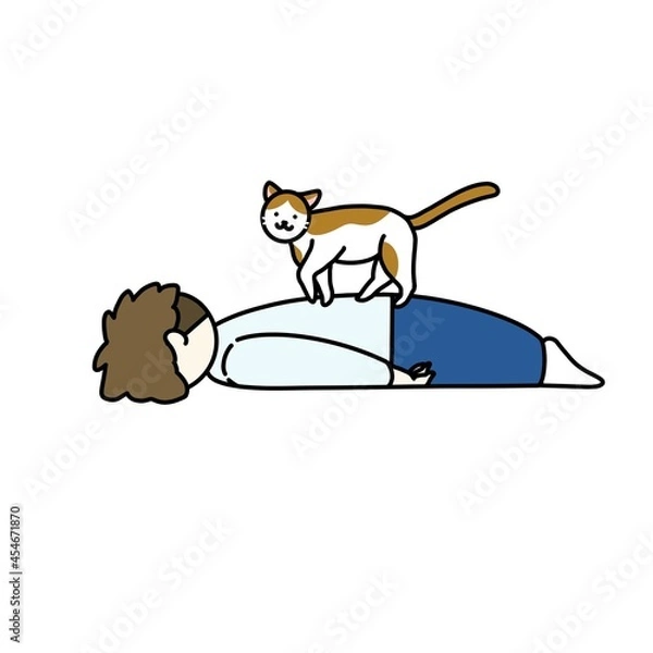 Fototapeta 猫に踏まれる