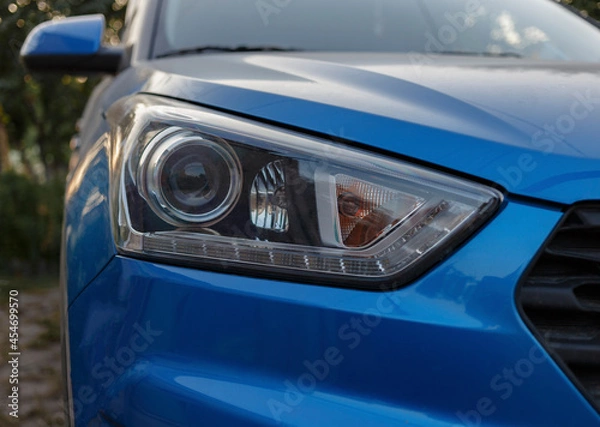 Fototapeta Lighting devices of a passenger car in close-up. fuzzy focus
