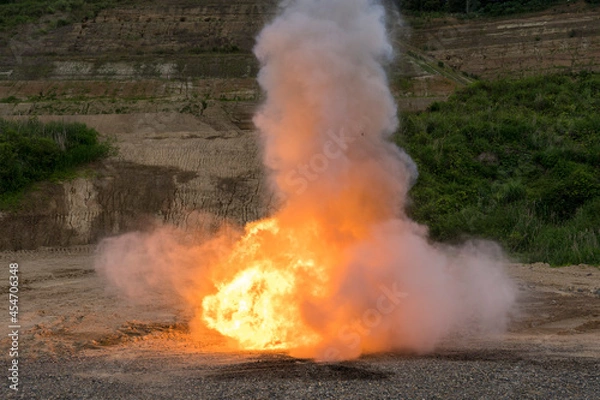 Obraz 燃え広がる荒野の爆破