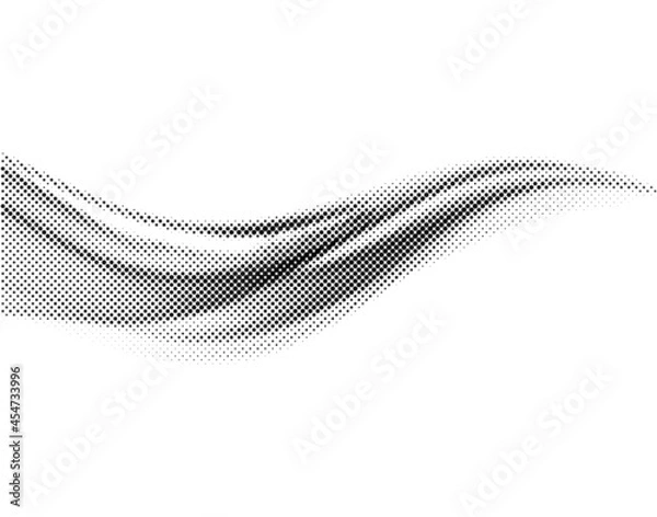 Fototapeta Abstract halftone wave background. Modern gradient halftone pattern vector illustration. Black and white Halftone dot art. 
