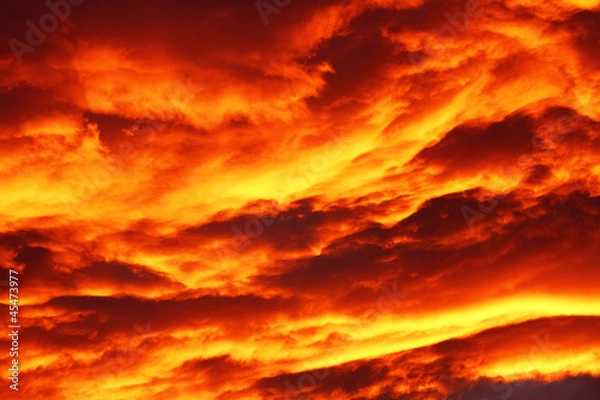 Fototapeta sky in flames