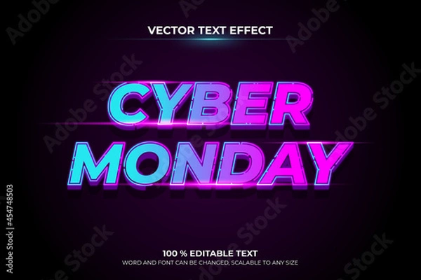 Fototapeta Cyber monday editable text effect