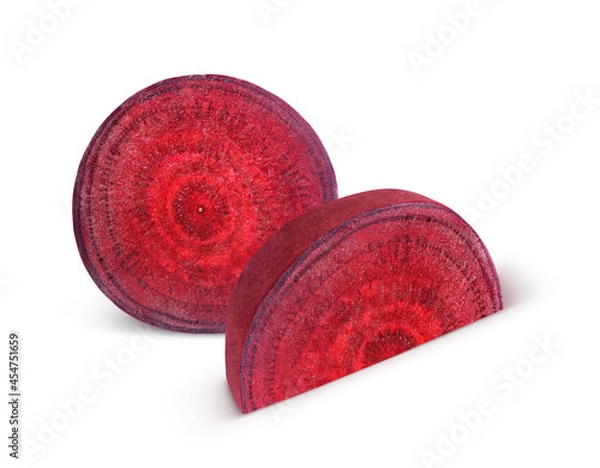 Fototapeta Beetroot, sliced beet isolated on white background