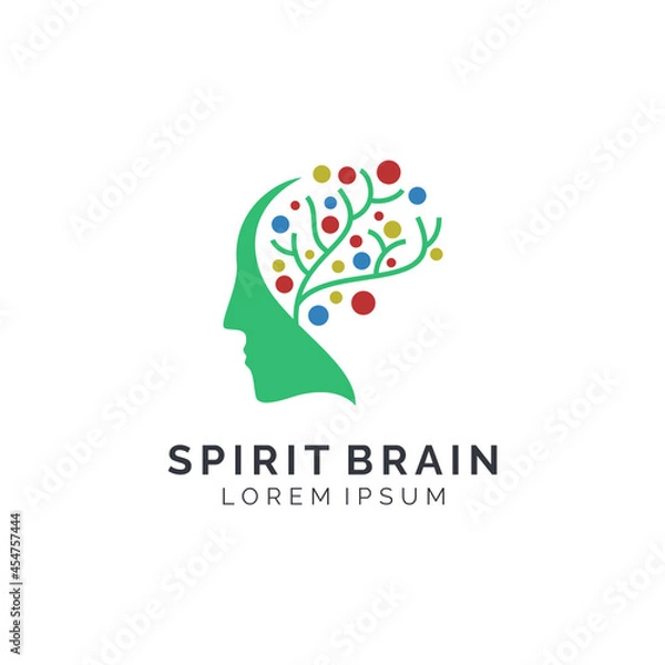Obraz People brain creative mind digital logo design 