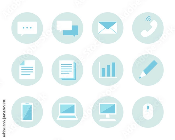 Obraz ビジネスで使えるシンプルアイコンセット（青系）