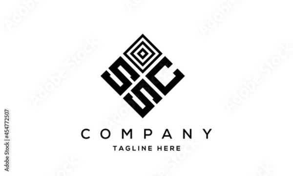 Fototapeta SCS square three latter logo vector