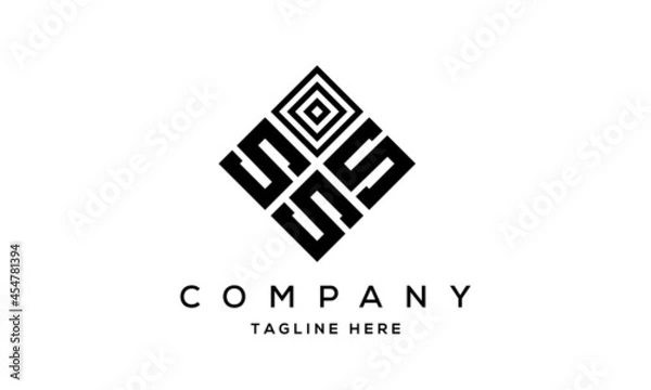 Fototapeta SSS square three latter logo vector