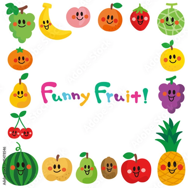 Obraz 笑顔の果物たち　フレーム
