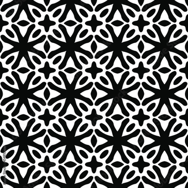 Fototapeta floral seamless pattern background.Geometric ornament for wallpapers and backgrounds. Black and white pattern.