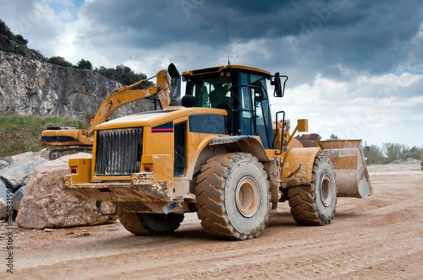 Obraz bulldozer excavator in quarry