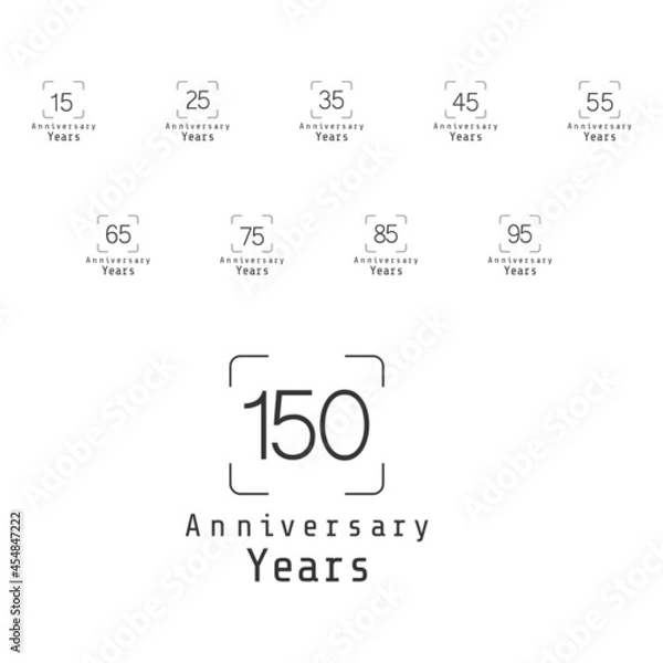 Obraz Year Anniversary Set Elegant Vector Template Design Illustration