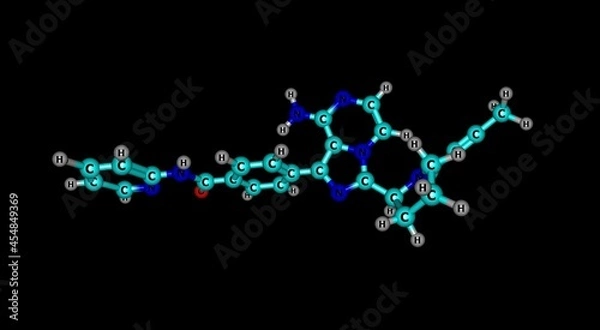 Fototapeta Acalabrutinib molecular structure isolated on black
