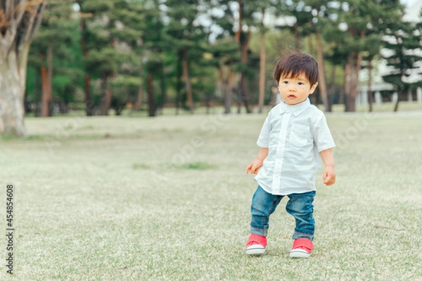 Fototapeta 公園で遊ぶ男の子
