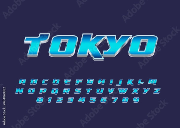 Fototapeta futuristic techno japanese style text effect