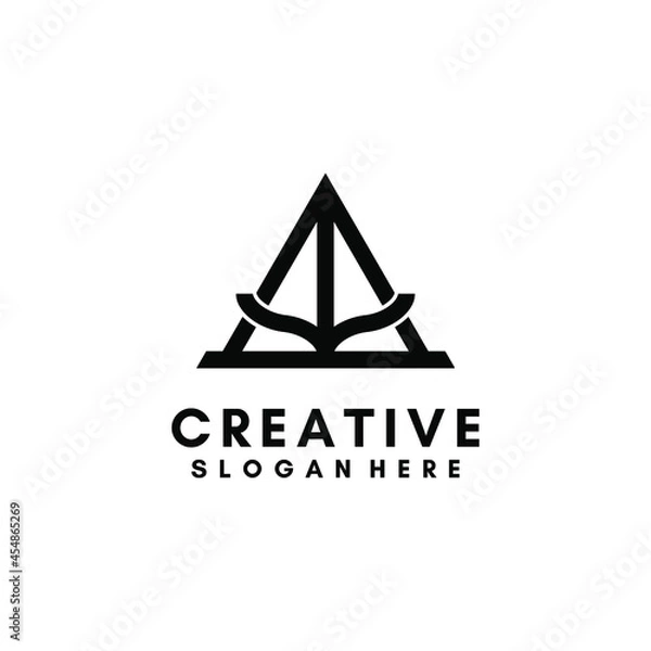 Fototapeta initial geometric black monogram letter aa simple logo concept in white background design template